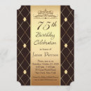 Search for 75th with diamonds birthday invitations Gold