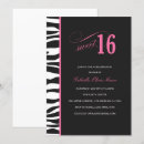 Search for zebra print sweet 16 invitations Modern