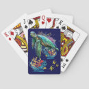 Search for sea turtle playing cards Underwater