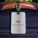 Search for metal luggage tags Brushed metallic