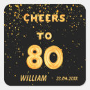 Search for 80 birthday party stickers Gold