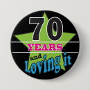 Search for funny 70th birthday badges Over the hill