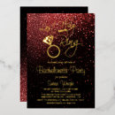 Search for red black hen party invitations Glitter