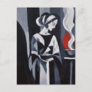 Search for black and white art deco postcards Woman