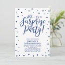 Search for blue and white birthday invitations Adult birthday party