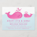 Search for whale baby girl shower invitations Modern
