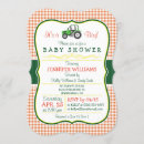 Search for green tractor baby shower invitations Farm