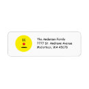 Search for smile face return address labels Yellow