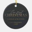 Search for our first christmas tree decorations Typography