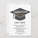 Search for grad cap graduation invitations Black and gold