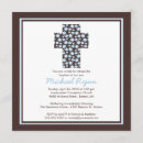 Search for blue and brown christening invitations Cross