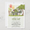 Search for green tractor baby shower invitations Watercolor