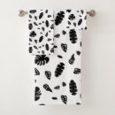 Search for black white leaves bath towels Leaf