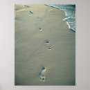 Search for footprints in the sand posters Water