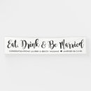 Search for just married banners Black and white