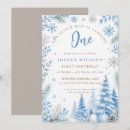 Search for holiday 1st birthday invitations Snowflake