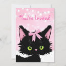 Search for kitten party invitations Black cat