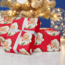 Search for retro santa wrapping paper Red