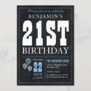 Search for rustic 21st birthday invitations Chalkboard