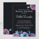 Search for dark blue bridal shower invitations Floral