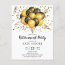 Search for black and gold retirement invitations Glitter