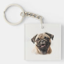 Search for cute golden retriever key rings Pug