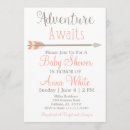 Search for adventure awaits baby shower invitations Pink