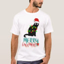 Search for black cat christmas tshirts Santa