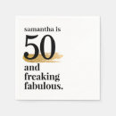 Search for funny 50th birthday napkins 50 and fabulous