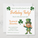 Search for leprechaun birthday invitations St patricks day