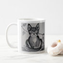 Search for grey white cat mugs Black and white