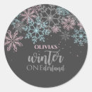 Search for pink blue glitter stickers Winter onederland