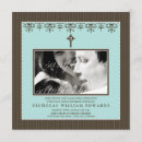 Search for blue and brown christening invitations Vintage