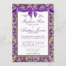Search for royal purple gold wedding invitations Damask