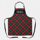 Search for red black green aprons Plaid