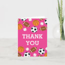 Search for sports thank you cards Pink