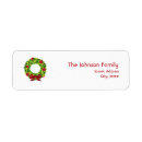 Search for wreath return address labels Red and green