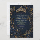 Search for blue gold quinceanera invitations Tiara