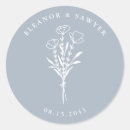 Search for blue floral wedding stickers Minimalist