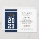 Search for navy graduation invitations Navy blue and white