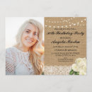 Search for burlap and lace birthday invitations Rose