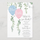 Search for balloon gender reveal invitations Blue or pink
