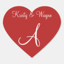 Search for red heart wedding stickers Monograms