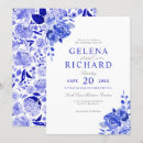 Search for royal blue floral wedding invitations Blue and white