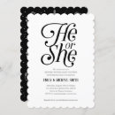 Search for black white gender reveal invitations Modern