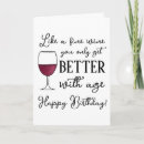 Search for red wine birthday cards Funny