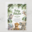 Search for jungle safari baby shower invitations Giraffe elephant lion zebra