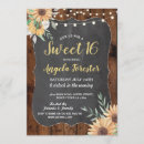Search for sunflower sweet 16 invitations Rustic