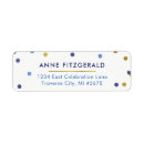 Search for gold confetti return address labels Blue