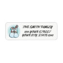 Search for dog snow return address labels Snowman